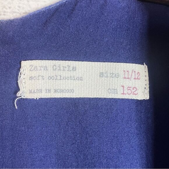 Zara Girls Blue Lace Up Short Sleeve Romper Size 11/12 - Picture 6 of 11